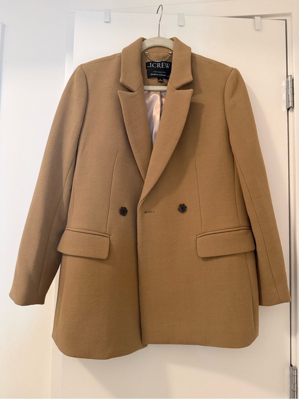 J.Crew Tailored Camel Wool Blend Coat, 12